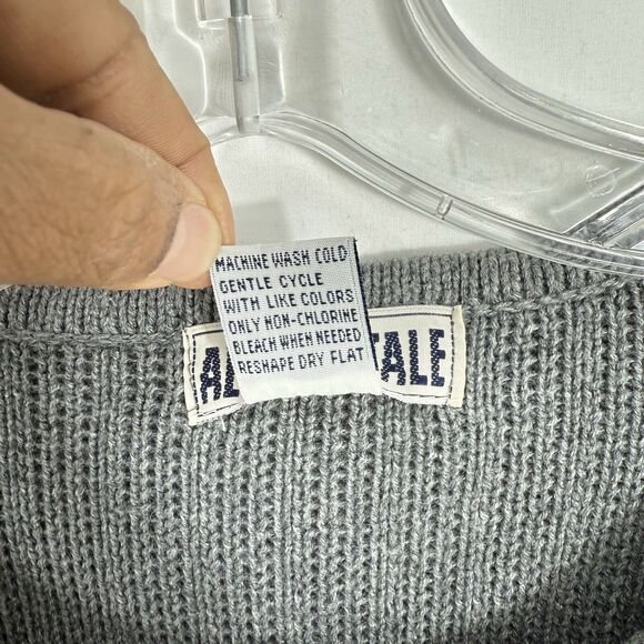 Vintage Aeropostale Sweater Mens Size XL Gray Henley Knit Ribbed Pullover - Picture 13 of 13